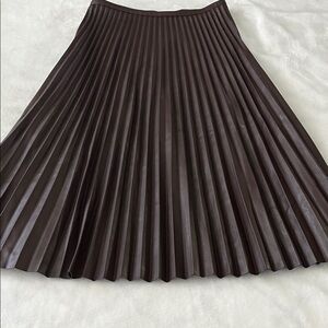 Banana Republic Pleated Midi Skirt in Dark Brown